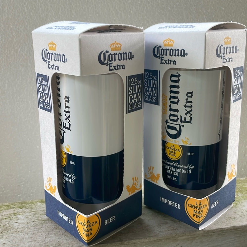 NWT Corona Extra 12.5 ounce slim can glass